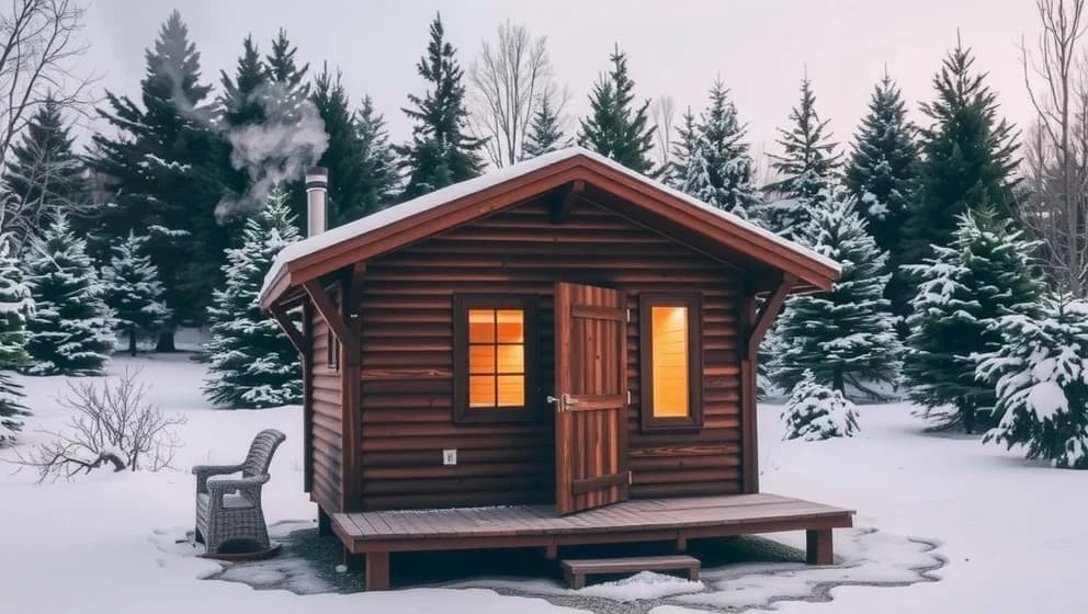 Liten vedeldad bastu hemma hos dig