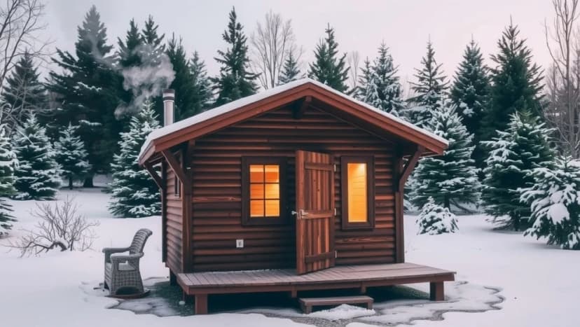 Liten vedeldad bastu hemma hos dig