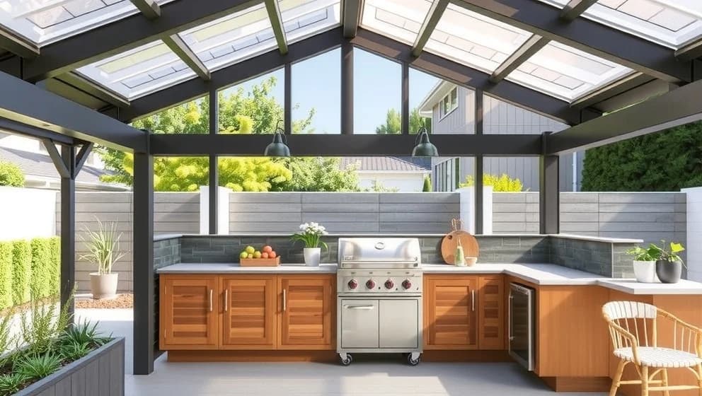 Utekök med tak som passar din trädgård